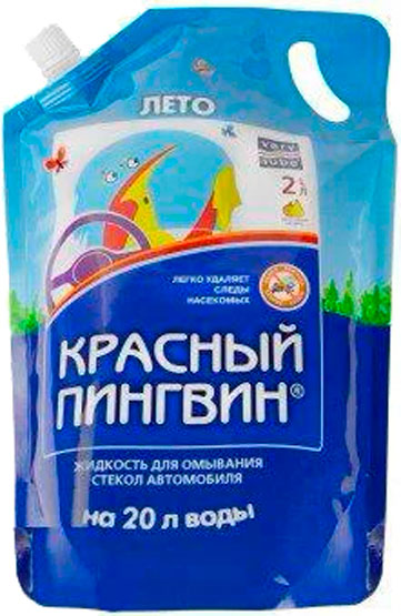 Рідина для склоомивоча XADO, червоний пінгвін,літо, 0 °С, 2л